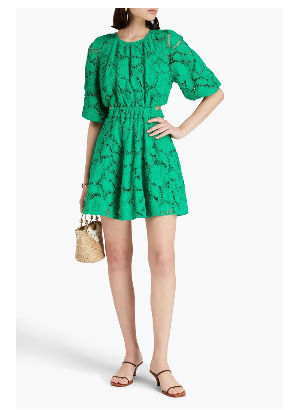 NWT Maje Cutout broderie anglaise cotton mini dress